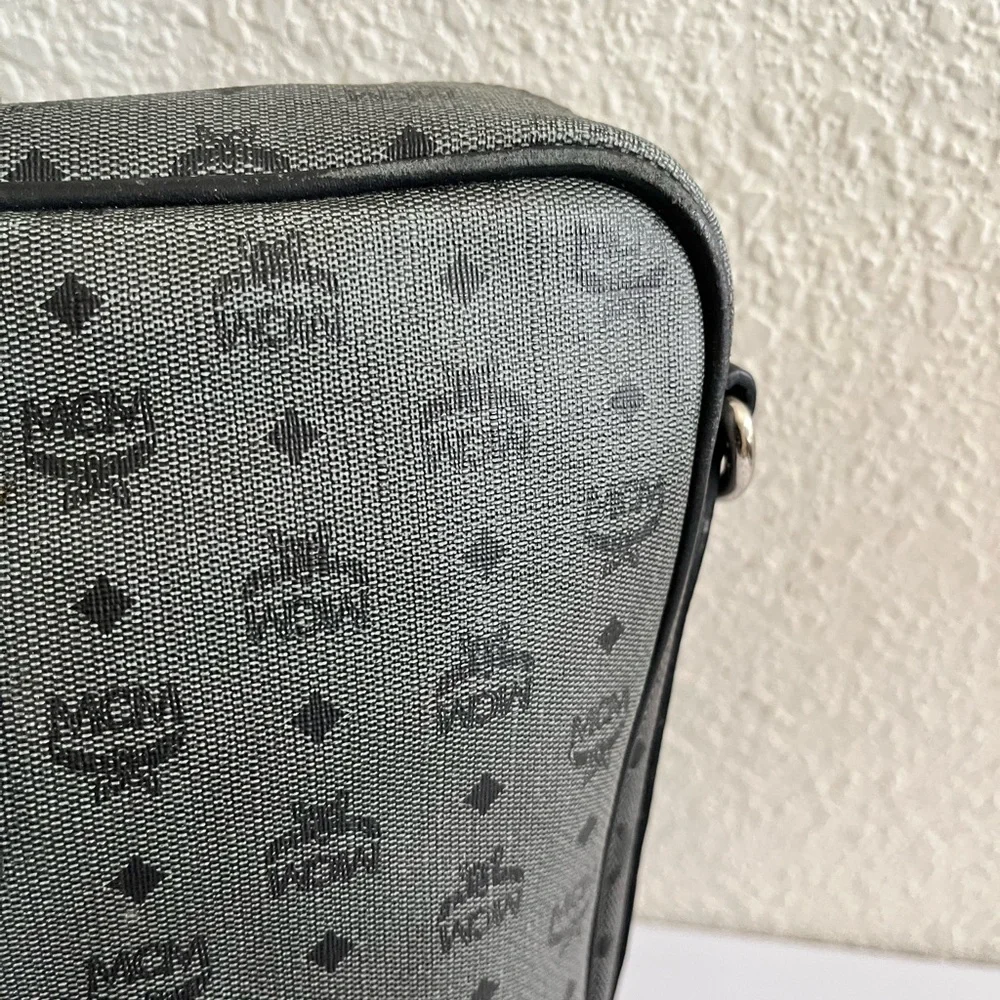 MCM Black and Gray Monogram Briefcase